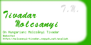 tivadar molcsanyi business card